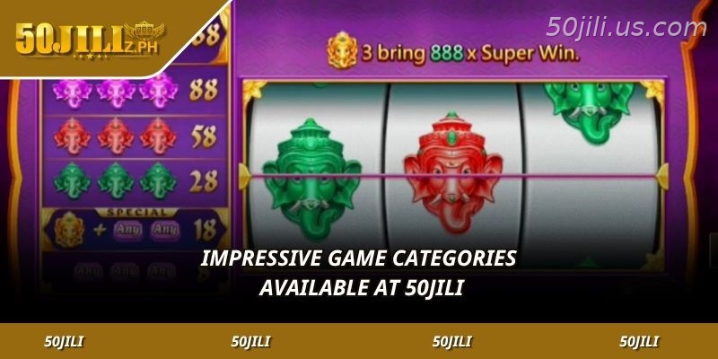 Game categories available at 50JILI